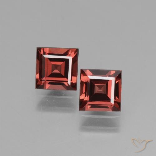 1.49 ct Square Cut Rhodolite Garnet, 4.9 x 4.9 mm From Mozambique, Photo A