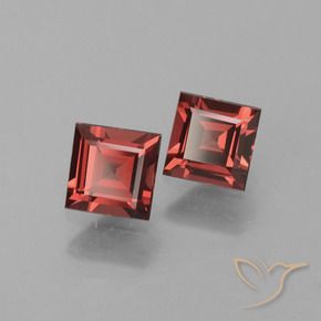 1.49 ctw Red Rhodolite Garnet Stones, Natural Rhodolite Garnet in Square Facet Shape for Sale