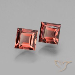 1.52 ctw Red Rhodolite Garnet Stones, Natural Rhodolite Garnet in Square Facet Shape for Sale