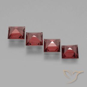 Rhodolite Garnet Gemstones in 5 x 5 mm (calibrated) Size for Sale, Rhodolite Garnet Stones in Medium Red Color