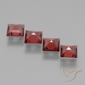 Rhodolite Garnet Gemstones in 4.7 x 4.7 mm Size for Sale, Rhodolite Garnet Stones in Medium Red Color