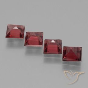 Rhodolite Garnet Gemstones in 5 x 5 mm (calibrated) Size for Sale, Rhodolite Garnet Stones in Medium Red Color