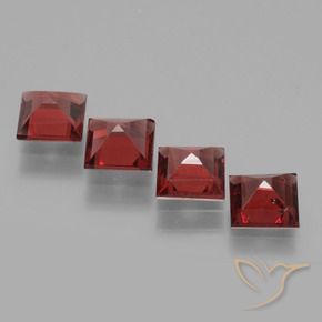 Rhodolite Garnet Gemstones in 5 x 5 mm (calibrated) Size for Sale, Rhodolite Garnet Stones in Deep Scarlet Red Color