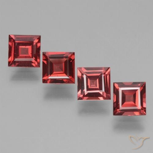 2.81ctw Natural Scarlet Red Rhodolite Garnet, Square, VS