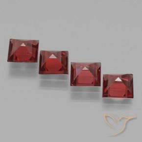 Rhodolite Garnet Gemstones in 5 x 5 mm (calibrated) Size for Sale, Rhodolite Garnet Stones in Scarlet Red Color