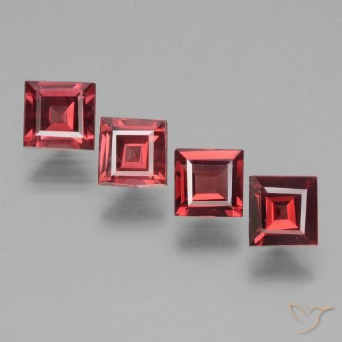 2.30ctw Natural Deep Red Rhodolite Garnet, Square, VS