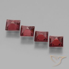 Rhodolite Garnet Gemstones in 4.7 x 4.6 mm Size for Sale, Rhodolite Garnet Stones in Deep Red Color