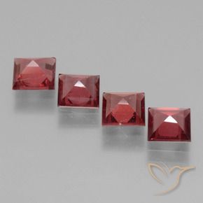 Rhodolite Garnet Gemstones in 5 x 5 mm (calibrated) Size for Sale, Rhodolite Garnet Stones in Deep Red Color