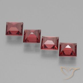 Rhodolite Garnet Gemstones in 5 x 5 mm (calibrated) Size for Sale, Rhodolite Garnet Stones in Medium Red Color