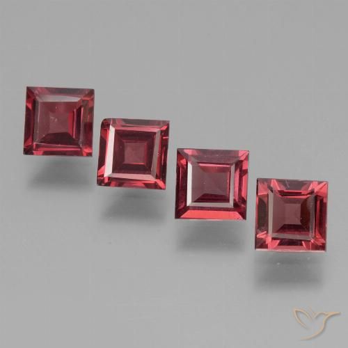2.60ctw Natural Merlot Red Rhodolite Garnet, Square, VS