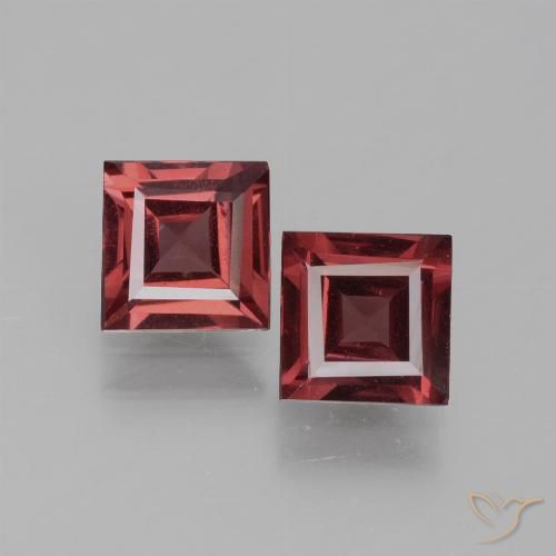 1.37ctw Natural Deep Wine Red Rhodolite Garnet, Square, VS
