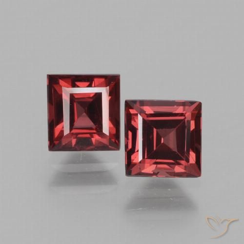1.61 ct Square Cut Rhodolite Garnet, 4.9 x 4.7 mm From Mozambique, Photo A