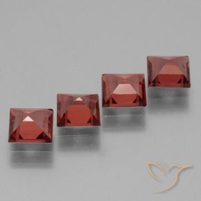 Rhodolite Garnet Gemstones in 5 x 5 mm (calibrated) Size for Sale, Rhodolite Garnet Stones in Scarlet Red Color