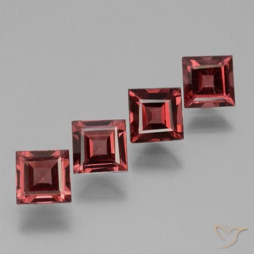 2.65ctw Natural Merlot Red Rhodolite Garnet, Square, VS