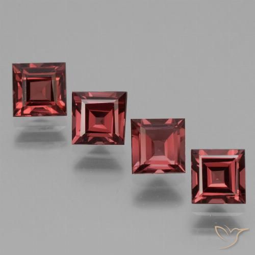 3.08ctw Natural Deep Red Rhodolite Garnet, Square, VS