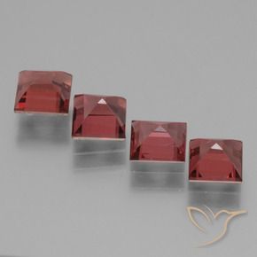 Rhodolite Garnet Gemstones in 5 x 5 mm (calibrated) Size for Sale, Rhodolite Garnet Stones in Deep Red Color