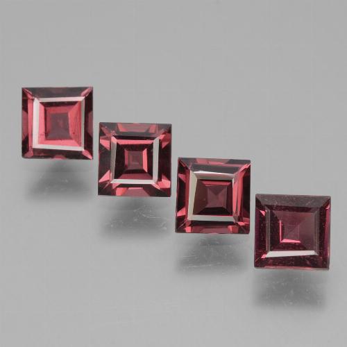 Темно-красный Родолит Гранат Камень - 0.7ct Фасетный Квадрат (ID: 431829)