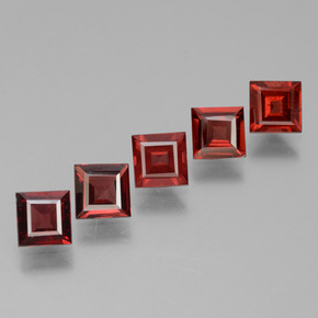 Rojo oscuro Granate Rodolita Gema - 0.7ct Forma cuadrada (ID: 431830)