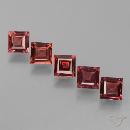 2.90ctw Natural Merlot Red Rhodolite Garnet, Square, VS