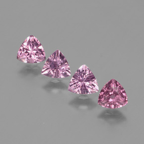 1.94 ctw Pink Rhodolite Garnet Gemstones, Rhodolite Garnet Gems in Trillion Facet Shape for Sale.