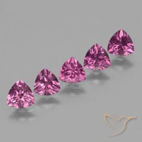 2.59 ctw Purple Rhodolite Garnet Stones, Natural Rhodolite Garnet in Trillion Facet Shape for Sale