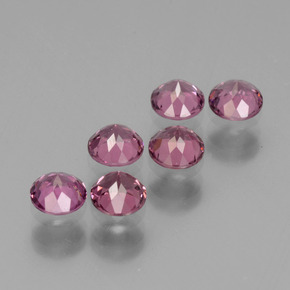 Rhodolite Garnet Gemstone in 4 mm (calibrated) Size for Sale, Rhodolite Garnet Stone in Pinkish Rose Color