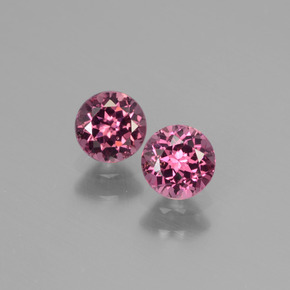1.03 ct Pink Rhodolite Garnet Gemstone, Rhodolite Garnet Gem in Round Facet Shape for Sale.