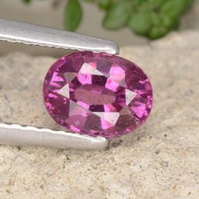 0.88 ct Pink Rhodolite Garnet Gemstone, Rhodolite Garnet Gem in Oval Facet Shape for Sale.