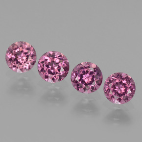 1.41 ct Pink Rhodolite Garnet Gemstone, Rhodolite Garnet Gem in Round Facet Shape for Sale.