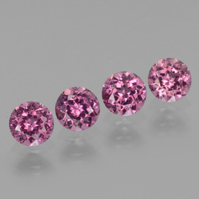 1.41 ct Pink Rhodolite Garnet Stone, Natural Rhodolite Garnet in Round Facet Shape for Sale