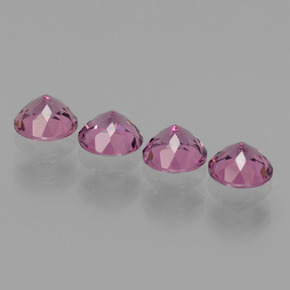 Rhodolite Garnet Gemstone in 4 mm (calibrated) Size for Sale, Rhodolite Garnet Stone in Pinkish Rose Color