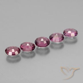 Rhodolite Garnet Gemstones in 5.1 x 4.1 mm Size for Sale, Rhodolite Garnet Stones in Deep Magenta-Pink Color