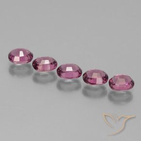 Rhodolite Garnet Gemstones in 5 x 4 mm (calibrated) Size for Sale, Rhodolite Garnet Stones in Deep Magenta-Pink Color