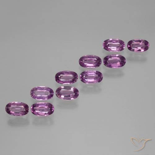 Lotto di 10 pezzi Granato di rodolite Viola scuro taglio ovale dalla Tanzania - Dimensioni 5,1 x 3,1mm, peso 2,98 ct totali / media. 0,3 ct ciascuno, durezza Mohs 6,5 - 7,5 adatto per gioielli da indossare ogni giorno, Photo A