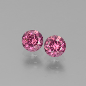 1.10 ctw Pink Rhodolite Garnet Gemstones, Rhodolite Garnet Gems in Round Facet Shape for Sale.