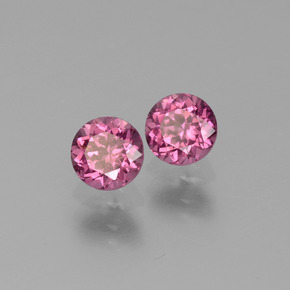 1.10 ctw Pink Rhodolite Garnet Stones, Natural Rhodolite Garnet in Round Facet Shape for Sale