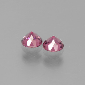 Rhodolite Garnet Gemstones in 4.7 mm Size for Sale, Rhodolite Garnet Stones in Pinkish Rose Color