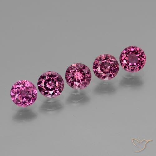 2.61 ctw Purple Rhodolite Garnet Stones, Natural Rhodolite Garnet in Round Facet Shape for Sale