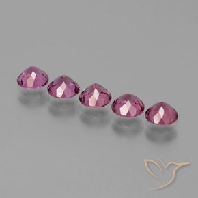 Rhodolite Garnet Gemstones in 4.7 mm Size for Sale, Rhodolite Garnet Stones in Medium Purple Color