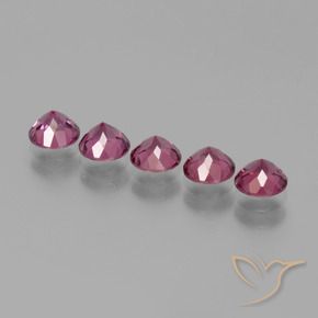 Rhodolite Garnet Gemstones in 4.7 mm Size for Sale, Rhodolite Garnet Stones in Medium Purple Color