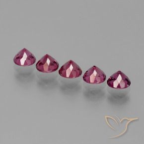 Rhodolite Garnet Gemstones in 4.5 mm (calibrated) Size for Sale, Rhodolite Garnet Stones in Medium Red Color