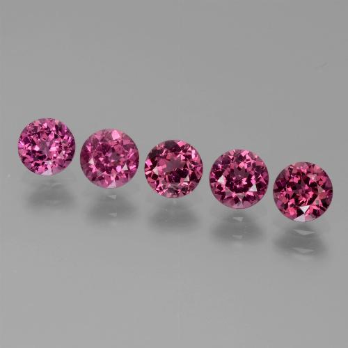 2.49 ctw Red Rhodolite Garnet Gemstones, Rhodolite Garnet Gems in Round Facet Shape for Sale.