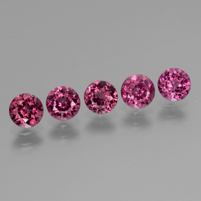 2.49 ctw Red Rhodolite Garnet Stones, Natural Rhodolite Garnet in Round Facet Shape for Sale