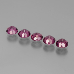 Rhodolite Garnet Gemstones in 4.7 mm Size for Sale, Rhodolite Garnet Stones in Raspberry Red Color