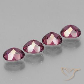 Rhodolite Garnet Gemstones in 5.5 x 4.5 mm Size for Sale, Rhodolite Garnet Stones in Intense Purple Color