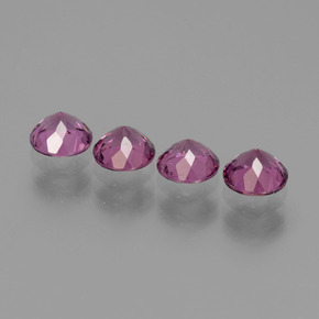 Rhodolite Garnet Gemstones in 4.7 mm Size for Sale, Rhodolite Garnet Stones in Pinkish Rose Color