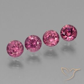 2.12 ctw Purple Rhodolite Garnet Stones, Natural Rhodolite Garnet in Round Facet Shape for Sale