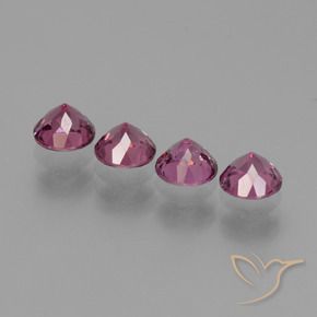 Rhodolite Garnet Gemstones in 4.7 mm Size for Sale, Rhodolite Garnet Stones in Medium Purple Color