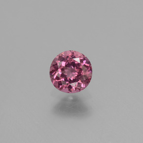 0.74 ct Pink Rhodolite Garnet Gemstone, Rhodolite Garnet Gem in Round Facet Shape for Sale.