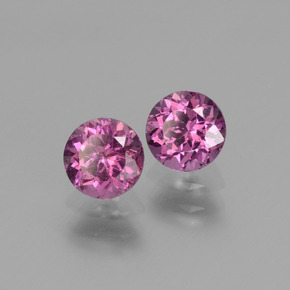 1.42 ctw Pink Rhodolite Garnet Stones, Natural Rhodolite Garnet in Round Facet Shape for Sale